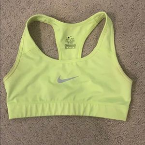 Neon green nike sports bra